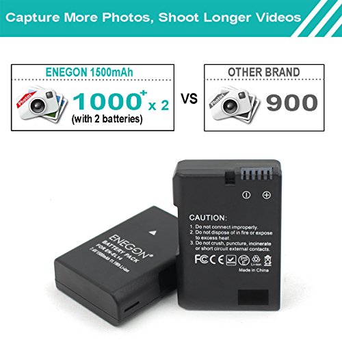 EN-EL14/14a ENEGON Replacement Battery (2-Pack) and Rapid Dual Charger Kit for Nikon EN-EL14/14a (100% Compatible with Original) and Coolpix P7000, P7100, P7700, P7800 DSLR D3100,D3200,D3300,D3400.