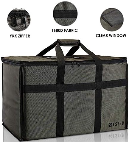 Bestro Premium Insulated Food Delivery Bag Hot & Cold Travel Storage | Commercial Large Warming Tote | Delivery Drivers, Restaurants, Caterers | Fits Full-Size Chafing Steam Trays