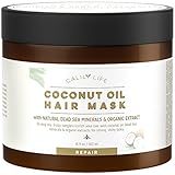 Calily Life Organic Coconut Oil Hair Mask with Natural Dead Sea Minerals, 17 Oz.-Promotes Healing and Natural Hair Growth - Enriches and Repairs Damaged Hair, Hydrates, Softens, Shines & Strengthens