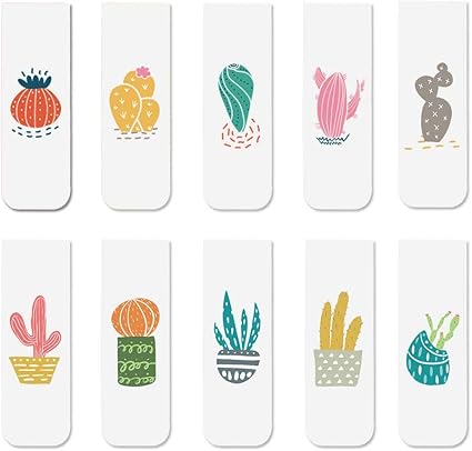 Amazon Yosco 磁石しおり 本 可愛い マグネット式ブックマーク ブックマーカー シンプル おしゃれ 多色しおりセット ギフト 10枚 サボテン しおり 文房具 オフィス用品