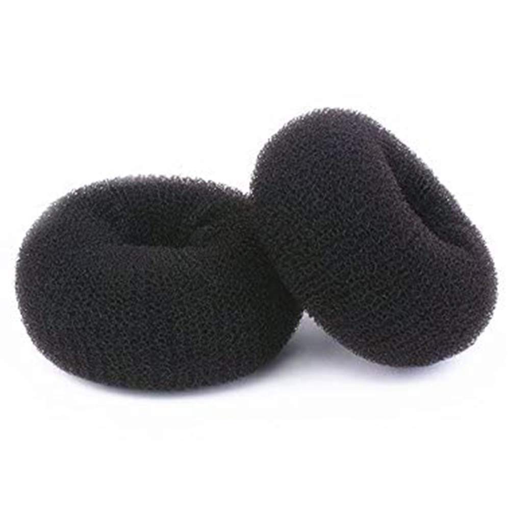 Photo 1 of 2PCS Hair Donut Bun Maker - Chignon Hair Increase Doughnut Shaper for Thick & Long Hair (X-Large, 4.5 Inch/Black)