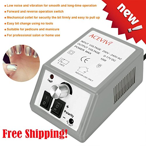 Professional Electric Nail Drill File Machine, Acrylic Electric Manicure Pedicure Tool Sets, Home US Plug