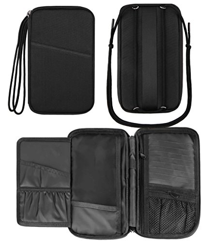 RFID Passport Holder Travel Wallet Neck Pouch for Men and Women