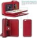 iPhone 5S/SE Wallet Case, HYSJY Magnetic Detachable PU Leather Wallet Purse for Women Men with Zipper, Credit Card Slots, Card Holer,Flip Slim Cover Case Fit iPhone 5/5S/SE (Zip-Red)