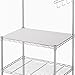 LANGRIA 3 Tier Baker’s Rack, Microwave Stand Kitchen Oven Rack with Wire Mesh Shelves 4-Side Hooks, 165lbs Weight Capacity, Silver Finish