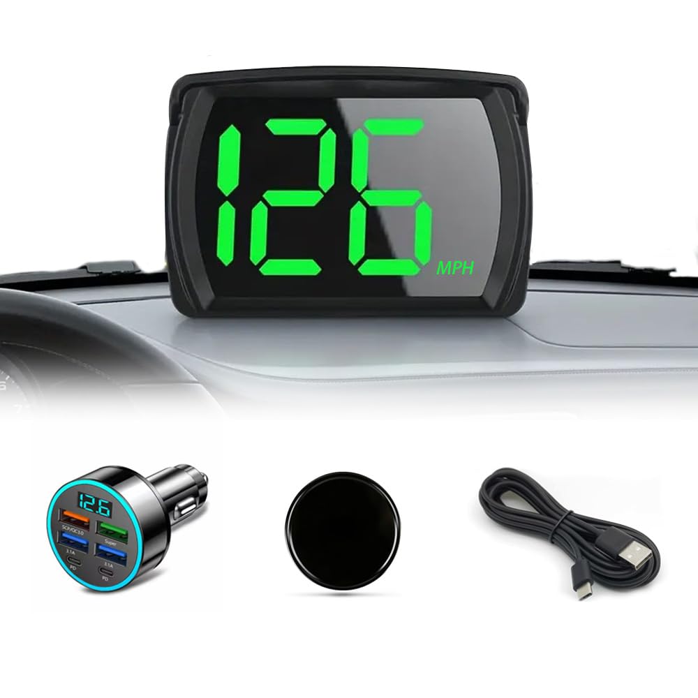 Photo 1 of Heads Up Display for Cars HUD GPS Speedometer MPH with QC3.0 Fast Charger & Stable Silicone Pads, 2M USB Cable, Digital Speedometer for Cars Trucks, Boats SUV, Motorcycle Plug & Play
