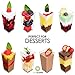 DLux 100 x 3 oz Mini Dessert Cups with Spoons, Square Tall - Clear Plastic Parfait Appetizer Cup - Small Reusable Serving Bowl for Party Desserts Appetizers - with Recipe Ebook