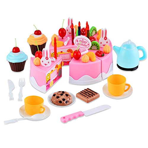 Itian 54pcs Magische Küche Regenbogen Kuchen Tee Set, Kreative Montage Spielzeug (Rosa) – Bild 3