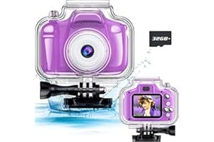ASIUR Kids Waterproof Camera Underwater Camera Toys for Girls Boys Age 3-8, 1080P Toddler Video Camera Gift - Children Portable Sports Camcorder for Outdoor Riding Skating Jumping with 32GB TF-Card