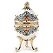 Apropos Hand- Painted Classic Vintage Style Faberge Egg with Rich Enamel and Sparkling Rhinestones Jewelry Trinket Box (Royal White)
