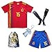 KID BOX 2018 Spain Sergio Ramos #15 Home Soccer Futbol Football Kids Jersey & Short Set Youth Sizes (Home, 7-8 Years)