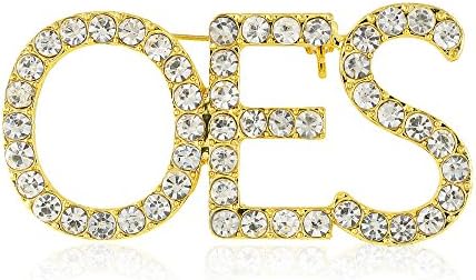 Order of The Eastern Star OES Sparkling Crystal Brooch