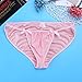CHICTRY Men's Bowknot Sissy Bikini Briefs Low Waist Panties Underwear Pink Large(Waist:29.0-42.0