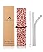 Stainless Steel Reusable Metal Straws -Portable Food Grade 4 Pack 8.5 inch