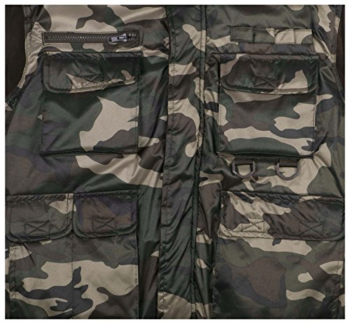 9 Crowns Men's Fishing Hunting Tactical Vest Essentials-Camo Brown-2XL