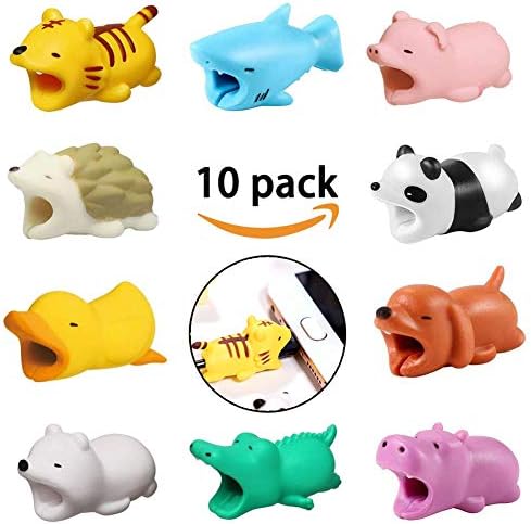 Thomarket Cable Bite Animal Bite Cable Protector USB Data Cable Biters Charger Animal Bite for iphone ipad and other Phone Cord (Random Colors & Shapes)