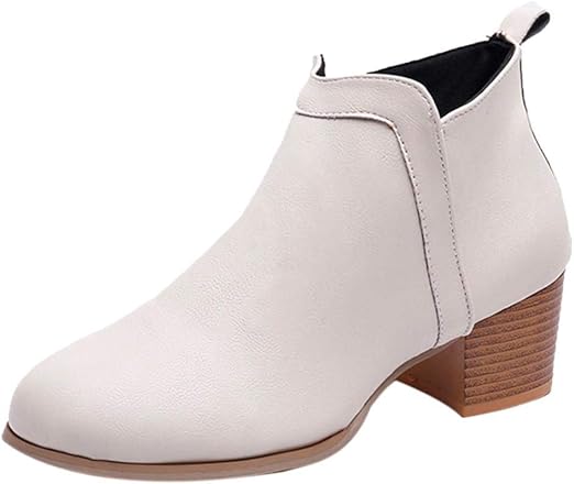 Dener Women Ladies Girls Ankle Boots With Heels Leather Block