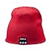 Sung-ll Soft and Warm Hat Wireless Beanie with Bluetooth Smart Cap Speaker Micro Headphone (Red)