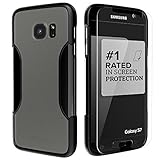 Galaxy S7 Case, (Black Gray) SaharaCase Protective Kit + [ZeroDamage Tempered Glass Screen Protector] Rugged Slim Fit Shock-Absorbing Reinforced Bumper, Scratch-Resistant Triple Hardened Back