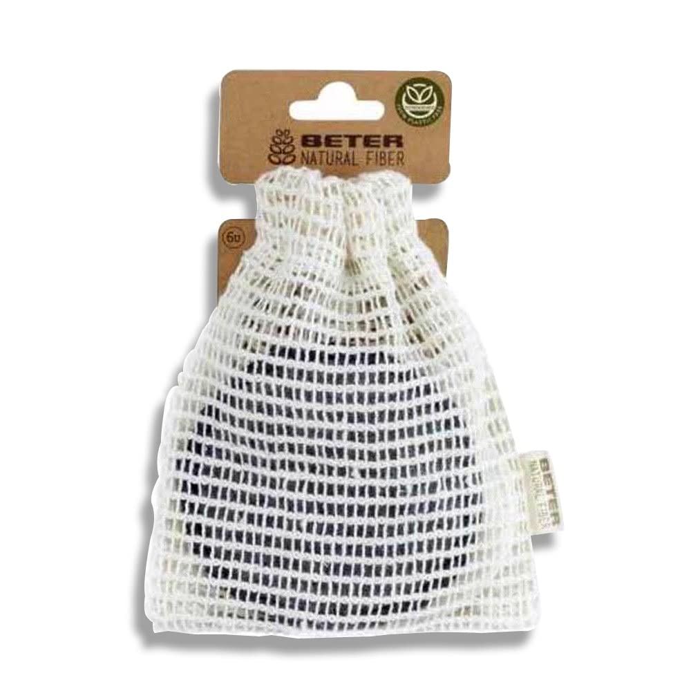 Beter – Cleansing Makeup Remover Discs, Reusable, Natural Fiber, Cotton and Bamboo Charcoal, Washable (6 units + Washing Bag), Sustainable Facial Cleansing