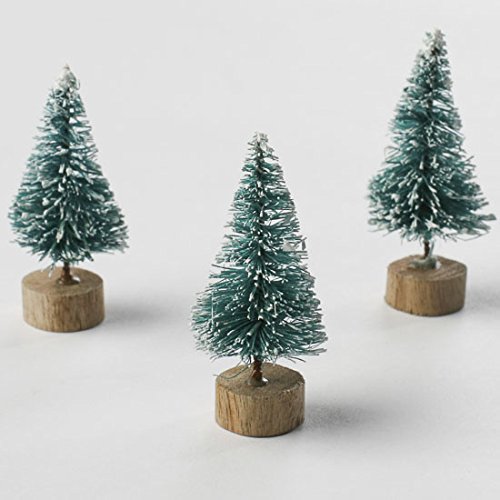Factory Direct Craft Set of 36 Miniature Traditional Style Frosted Sisal Trees for Crafting and Displaying