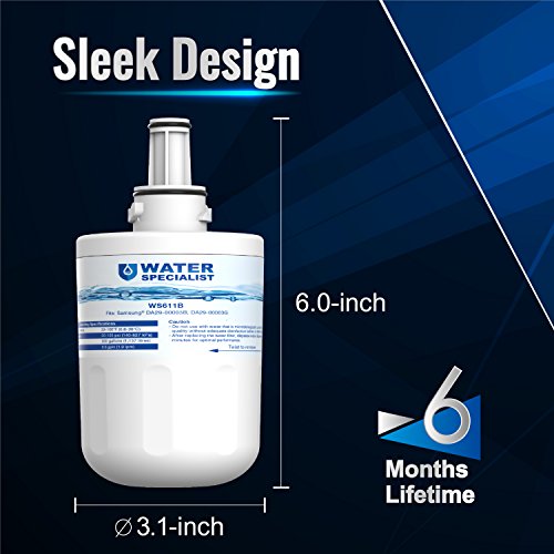 Waterspecialist DA29-00003G Refrigerator Water Filter Replacement for Samsung DA29-00003G, DA29-00003B, DA29-00003A, HAFCU1, 2 Pack - Thumbnail 2