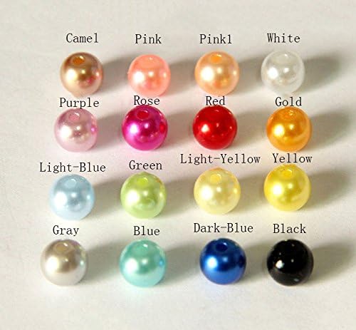 100 PCs Beading Supplies, DIY Glass Pearl Round Spacer Loose Bead Pearl Ball, Beading Jewelry Making 6 mm (Camel)