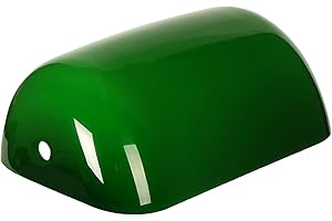 Newrays Glass Bankers Lamp Shade Cover Replacement L8.85 W5.3 (Green)