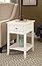 White Finish Patterned Drawer Side End Table Nightstand with Bottom Shelf