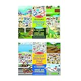 Melissa & Doug Reusable Sticker Pad Set 2-Pack, Vehicles, Habitats (Extra-Large Activity Pads, 150+ Cling-Style Stickers in Each, Great Gift for Girls and Boys - Best for 3, 4, 5 Year Olds and Up)