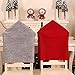CheeseandU Christmas Chair Covers Set of 2, Red Grey Santa Claus Hat with White Beard Slipcovers Suits Chair Back Cover Kitchen Dining Room Hotel Xmas Holiday Party Decor,Red&Grey