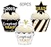 120PCS Graduation Cupcake Toppers Wrappers 2022 - Grad Party Supplies Congrats Cake Decorations