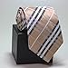Secdtie Men's Brown Black White Checks Jacquard Woven Silk Tie Formal Necktie