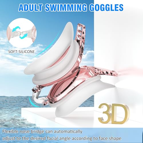 Seaflar Swimming Goggles for Adults – Open Water Anti-Fog UV Protection Waterproof Clear Vision – Easy Fit Swimming Goggles Men Women Young