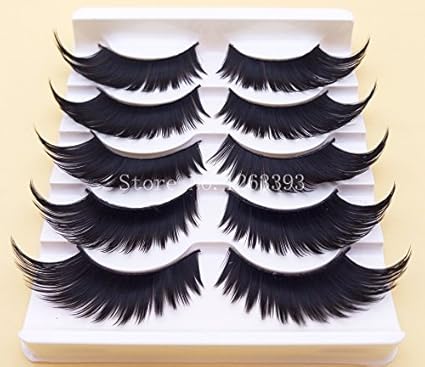 SOZZUMI Winged Exaggerated False Eyelashes Soft Long Section Thick Cross Lashes Performing Arts Makeup Fake Eyelashes (5 Pair)
