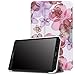 MoKo Samsung Galaxy Tab E 8.0 Case - Ultra Lightweight Slim-shell Stand Cover Case for Samsung Galaxy Tab E 8.0 Inch SM-T377 4G LTE Verizon / Sprint Tablet, Floral PURPLE
