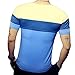 8sanlione Mens Casual Cotton Fitted Short-Sleeve/Long Sleeve Contrast Color T-Shirt(Medium,S_Blue)