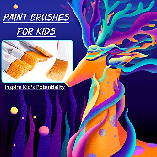 60pcs Paint Brushes Set for Kids Art Paint Party with A Storage Tank, As Birthday, Thanksgiving and Christmas Gifts