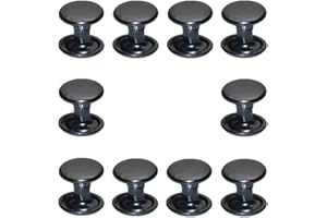 MEGOTO 160sets Stainless Steel Leather Rivets Double Cap Rivet Tubular Metal Studs Repairs Decoration Craft Accessories for Leather Craft Clothes Shoes Bags Belts (10mm Gunmetal Black)
