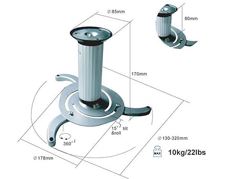Amazon.com: Monoprice 103875 – Soporte de techo para ...