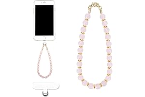 VICHUNHO Marble Beaded Phone Wrist Strap, Cellphone Lanyard with Tether Tab, Hands-Free Wristlet Bracelet