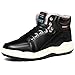 VILOCY Men's Warm Leather Waterproof Snow Boots Anti-slip Fur Lined Ankle Sneakers High Top Shoes