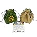 Third Die Dice Bag - Handcrafted and Reversible Drawstring Bag That Stands Open On The Table - for All Your Gaming Needs - Leaf Green and Tan