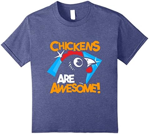 unisex-child Chickens Are Awesome T-Shirt  10 Heather Blue