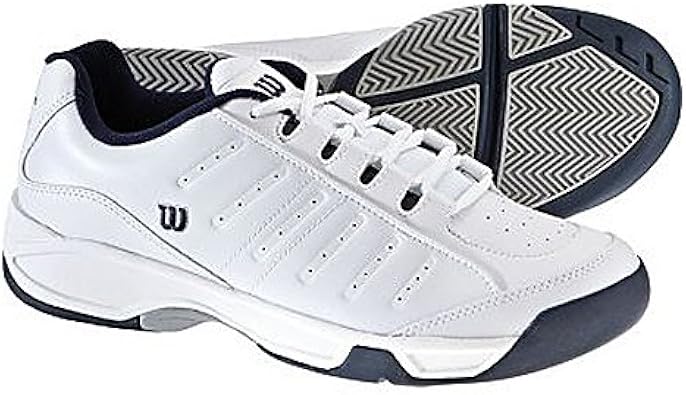 Amazon.com | Wilson Men's Advantage Court II Tennis Shoe - Wht/Navy/Silver | Shoes