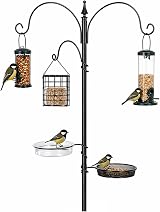 DIVCHI Bird Feeders Hanging Station with 3 Tubes & 3 Hooks, Metal Pole