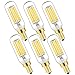 Leools Dimmable T6 LED Bulb 40w 60watt Equivalent Candelabra led 4000K Daylight Clear 600lm 6W E12 Edison Bulb 6Pack