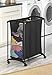 Whitmor 3 Section Laundry Sorter with Wheels - Black