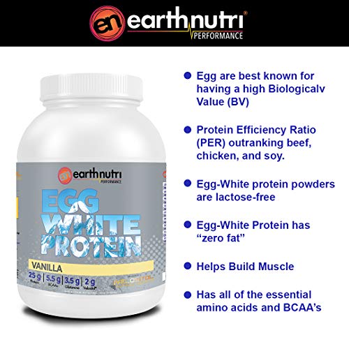 EarthNutri Egg White Protein Vanilla with Velositol, BCAAs, and