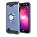 LG X Power 2 / X Charge/K10 Power/Fiesta LTE Case with HD Screen Protector,Ymhxcy 360 Degree Rotating Ring & Magnetic Bracket Rubber Dual Layer Shock Bumper Resistant Back Cover for LV7-ZH Metal Slate